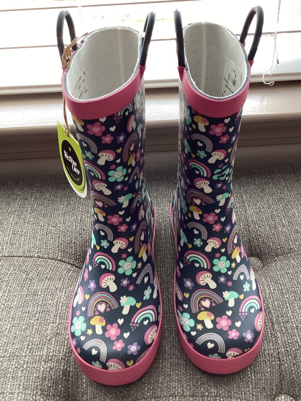 Western Chief Kids' Rainbow Dream Rain Boot, size 1 M
